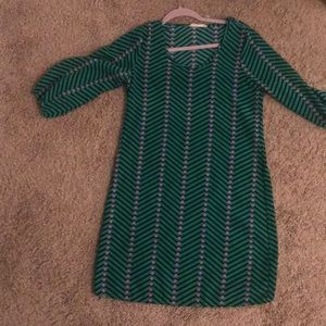 Green print dress